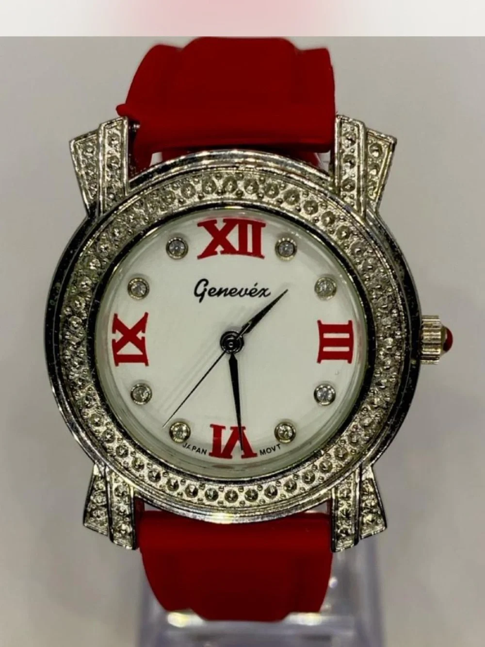 ** Ruby Red  ^ Iced Crystal Accent Women's Designer Watch ***